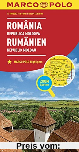 MARCO POLO Länderkarte Rumänien, Republik Moldau 1:800 000 (MARCO POLO Länderkarten)